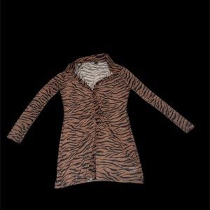Zebra print sheer dress